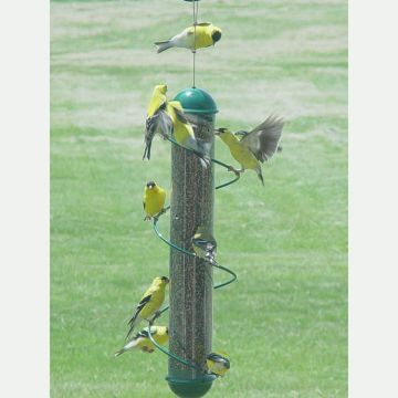 Bird Quest SBF2G 17" Spiral Thistle Bird Feeder - Green