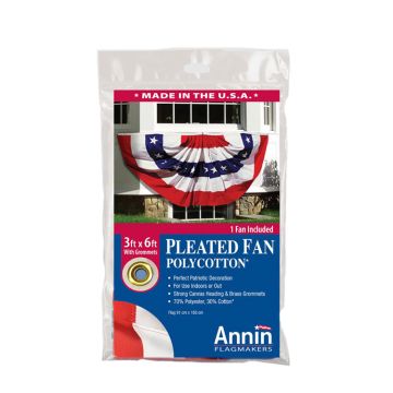 Annin 3'x6' Pleated Polycotton US Fan