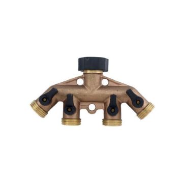 Green Thumb 30002 4 Way Brass Manifold