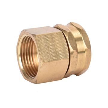 Threaded Pipe to Hose Connector Double Female Swivel 3/4" NPT x 3/4" NH Brass.