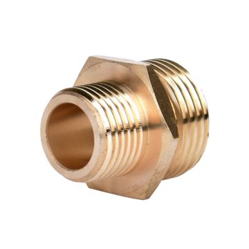Hose to Threaded Pipe Connector Double male 3/4" NH x 1/2" NPT Brass
