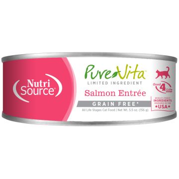 NutriSource® PureVita Salmon Entrée Limited Ingredient Grain Free Wet Cat Food, 5.5oz can 
