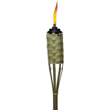 TIKI Easy Pour Brown Bamboo 57 in. Classic Weave Outdoor Torch, 1 pc