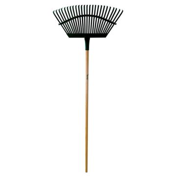 Flexrake 25 Tine Steel Lawn Rake with Wood Handle