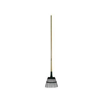 Flexrake 11 Tine Steel Shrub Rake Wood Handle, 58 in.