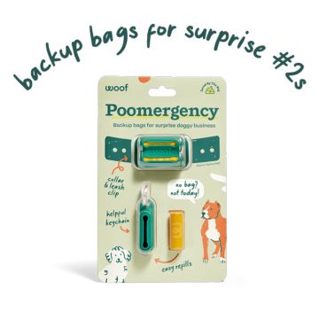 Woof Poomergency Dog Poop Bag Holder Green