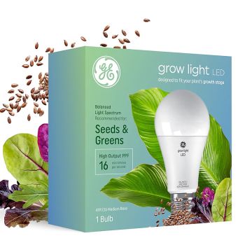 GE Grow Light LED for Seeds & Greens A19 E26