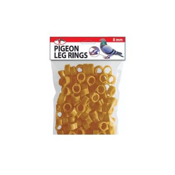 Little Giant® Pigeon Leg Rings Plastic Yellow 100pk