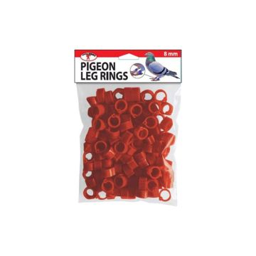 Little Giant® Pigeon Leg Rings Plastic Red 100pk