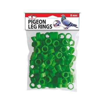 Little Giant® Pigeon Leg Rings Plastic Green 100pk