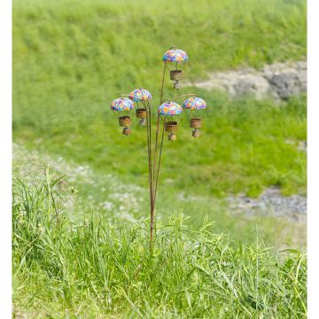 Floral Hot Air Balloon Garden Stake, 57"