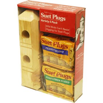 Wildlife Sciences, Suet Plugs Variety Pack with Suet Plug Feeder