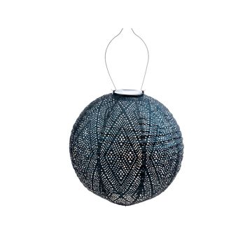 Lumiz Round Ikat Lantern, Petrol