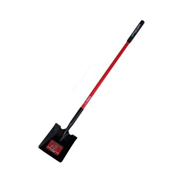 BULLY TOOLS Square Point Shovel 14-Gauge 9.5" Steel Head 60" Fiberglass Dowel Reinforced Handle