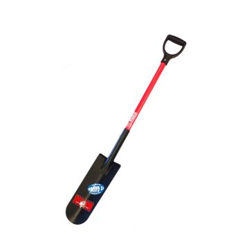 BULLY TOOLS Drain Spade 12-Gauge 5x14" Steel Head 44.5" Fiberglass Poly-Coated Handle with D-Grip