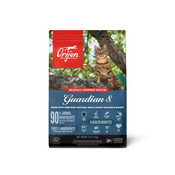 ORIJEN Guardian 8 Grain Free High Protein Premium Dry Cat Food, 4lb Bag