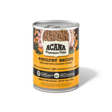 ACANA PREMIUM PATE Wet Dog Food, Poultry Recipe, 12.8 oz. Can