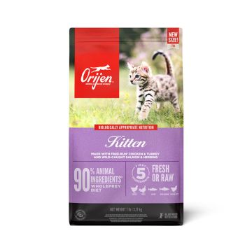 ORIJEN Grain Free High Protein Premium Dry Cat Food, Kitten Recipe, 7lb Bag