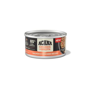 ACANA Chunks in Broth Wet Cat Food Salmon & Chicken Recipe, 3 oz. Can