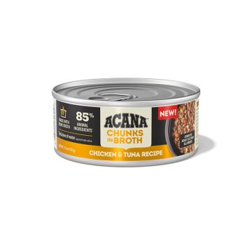 ACANA Chunks in Broth Wet Cat Food Chicken & Tuna Recipe, 5.5 oz. Can