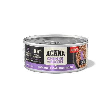 ACANA Chunks in Broth Chicken & Salmon Recipe for Kittens, 5.5 oz. Can