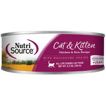 NutriSource - Chicken & Rice Cat Food, 5.5 oz. Can