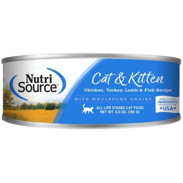 NutriSource® Chicken Turkey Lamb & Fish Wet Cat Food, 5.5oz can