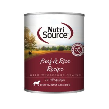 NutriSource® Beef & Rice Recipe Wet Dog Food, 12.3 oz can