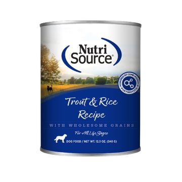 NutriSource® Trout & Rice Recipe Wet Dog Food, 12.3 oz can