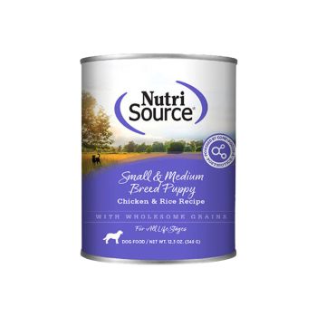 NutriSource Chicken & Rice Recipe Small & Medium Breed Wet Puppy Food, 12.3oz