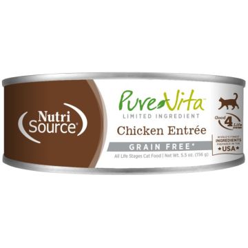 NutriSource - Pure Vita - Chicken Entree Grain Free Cat Food, 5.5 oz. Can