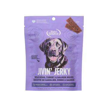 NutriSource Wild Boar, Turkey & Salmon Jivin' Jerky, 4 oz