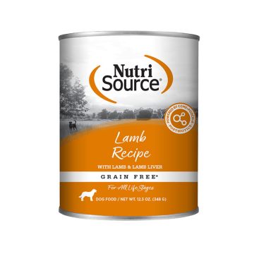 NutriSource® Lamb Recipe Grain Free Dog Food, 12.3 oz can