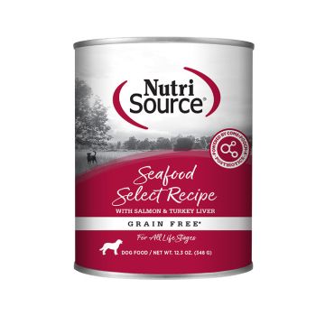 NutriSource® Seafood Select Recipe Grain Free Wet Dog Food, 12.3 oz can
