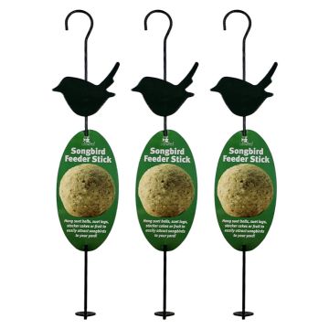 Songbird Essentials Fruit and Suet Feeder Sticks for Drilled Suet Logs, Set of 3