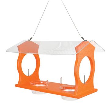 Songbird Essentials Oriole Plastic Diner Fruit and Nut Bird Feeder 2 ports
