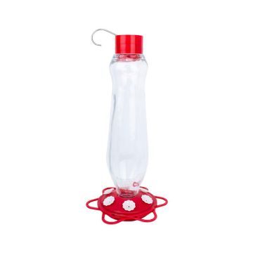 Backyard Essentials Hummingbird Glass & Plastic Bottle Nectar Bird Feeder 32 oz