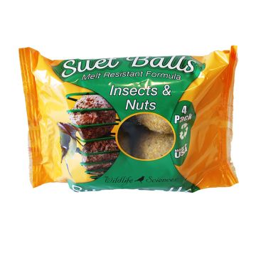 Wildlife Science Suet Balls Insects & Nuts, 4pk