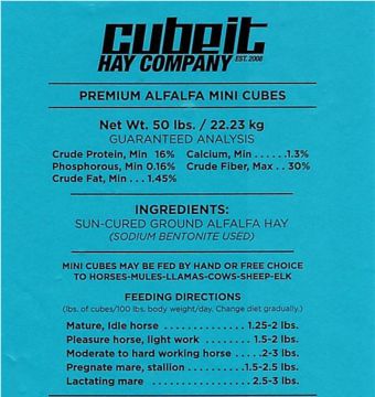 Cubeit Alfalfa Mini Cubes 50lb bag