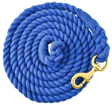 Epic Animal Cotton Lead Rope with Brass Plated Bolt Snap 10 Foot, Blue