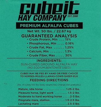 Cubeit Alfalfa Cubes 50 lb bag