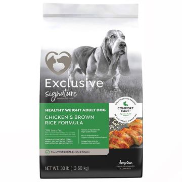 Exclusive Signature Healthy Weight Adult Dog Chicken & Brown Rice Formula Comfort Care Dog Food, 30 lbs.