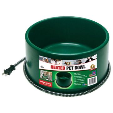 Farm Innovators, Heated Pet Bowl, Thermostat Control, Green, 60-Watt, 1.5-Gals.   