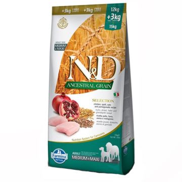 Farmina - N&D Ancestral Grain - Selection Adult Medium & Maxi Dog Food, 33 lbs.