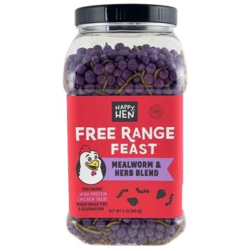 Happy Hen Free Range Feast, Mealworm & Herb Blend, 2 lbs.