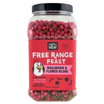 Happy Hen Free Range Feast, Mealworm and Flower Blend, 2 lbs.