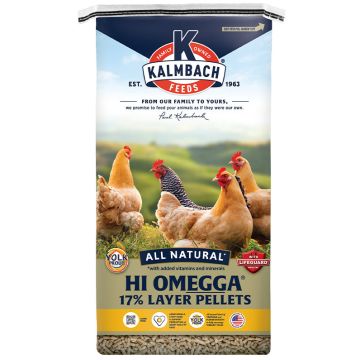 KALMBACH® Hi OmEGGa® Layer Poultry Feed Pellets 17% Protein 50 lb bag