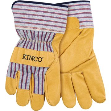 KINCO® Premium Grain Pigskin Palm with Safety Cuff Gloves Otto™ Striped