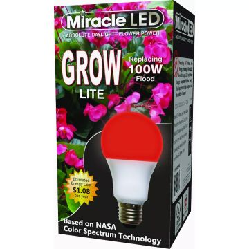 MiracleLED® Grow Lite Absoulte Daylight™ Flower Power Red Spectrum A19 Bulb