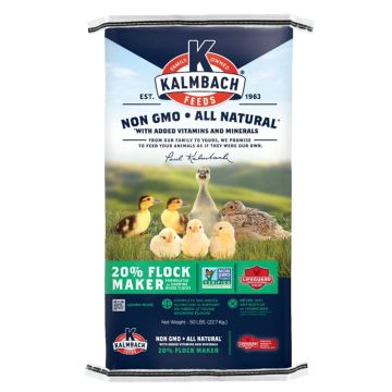 Kalmbach Feeds Non-GMO 20% Flock Maker Crumbles for Mixed Flocks of Poultry, 50 lbs.